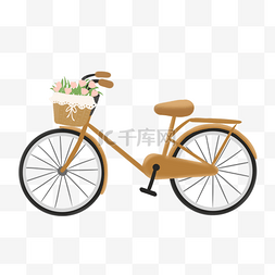踩单车自行车买菜图片_交通工具单车自行车