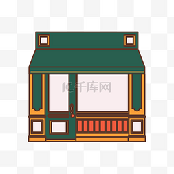 饭店盘点图片_饭店店铺卡通插画