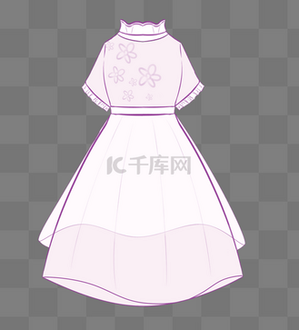 粉色女孩公主裙插画