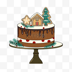 雪人蛋糕图片_圣诞节节日可爱蛋糕
