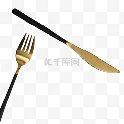 实拍西餐刀具叉子和刀子