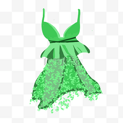 绿色漂流泳衣裙插画