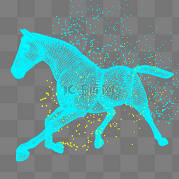 马奔跑科技动物智能魔幻数据光点