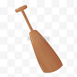 棕褐色图图片_褐色卡通手绘木质船桨