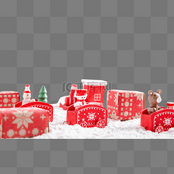 雪地圣诞树图片_圣诞节的白色雪地与红色圣诞礼物