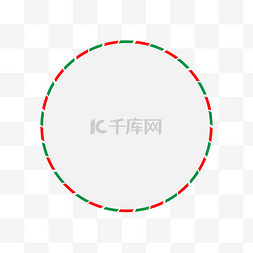 圣诞红绿色圆形边框