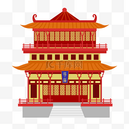 建筑图片_扁平化寺庙