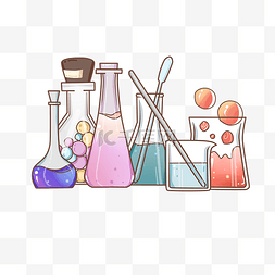 化学仪器瓶子插画实验器材蒸馏插画手绘施工塔吊插画美味的烤串烧烤