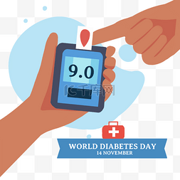 医药箱标图片_糖尿病world diabetes day手绘检测场景