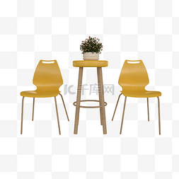 3d立体空间图片_c4d立体黄色椅子免费下载
