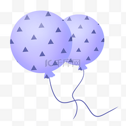 淡蓝色三角形花纹六一儿童节气球