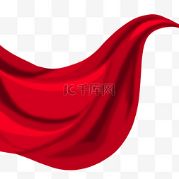 建党红色丝绸图片_红色绸缎飘带