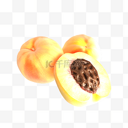 切开的桃图片_立体水果水蜜桃