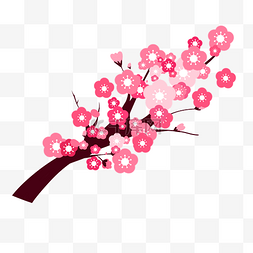 水墨画粉色樱花
