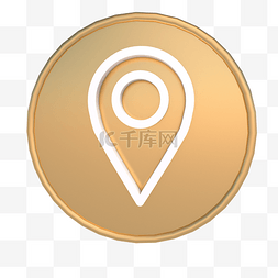 喜马拉雅图标图片_C4D金色地址图标