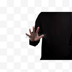智能科技网络手图片_黑色背景人物张手手势