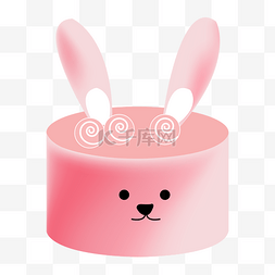 生日兔子生日蛋糕图片_粉色小兔子生日蛋糕