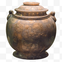 桌子上的罐子图片_古代文物罐子