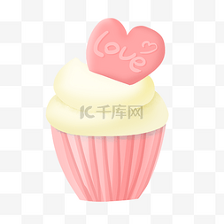 手绘爱心甜品图片_甜品奶油粉色小蛋糕