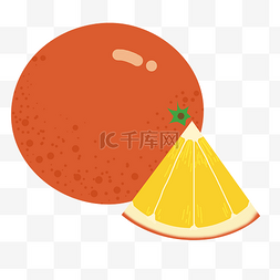 新鲜西柚水果插画