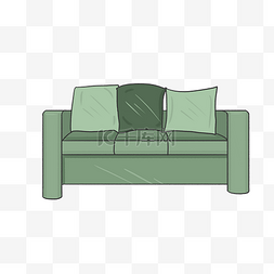 绿色抱枕图片_绿色沙发抱枕插画