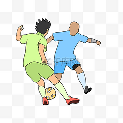 足球比赛的运动员插画