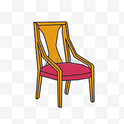 红色垫子椅子装饰插画