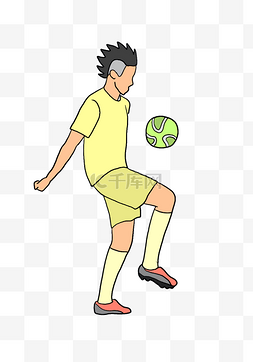 花式足球的运动员插画