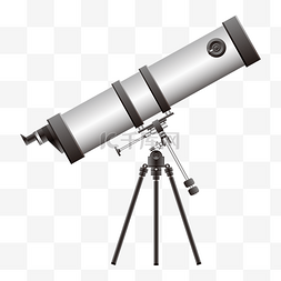 天文望远镜图片_银色天文望远镜