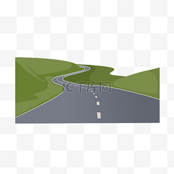 道路封闭牌子图片_马路道路卡通插画