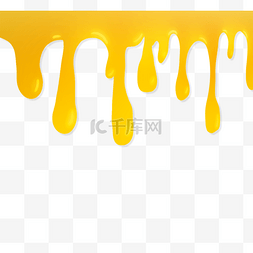 黄色流淌的糖浆美食元素
