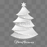白色光效剪纸圣诞树