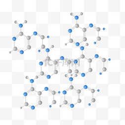 化学元素结构图片_立体结构不规则图形分子教育培训