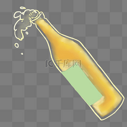 瓶装啤酒png图片_瓶装啤酒卡通饮料