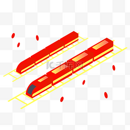 红色车图片_动车组和谐号红色高铁