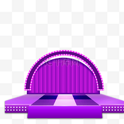舞台造型图片_紫色的舞台和背景免抠图