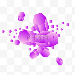 紫色不规则立体几何