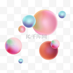 立体粉色海报图片_渐变立体球体