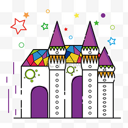 儿童玩耍城堡插画
