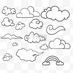 简约漫画云朵装饰图案