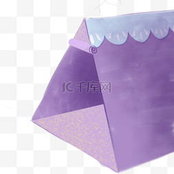 手绘卡通紫色帐篷免扣元素