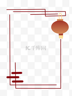 中国风节日贺卡灯笼元素装饰边框
