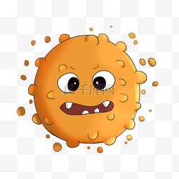 黄色细菌图片_ 圆形病毒 