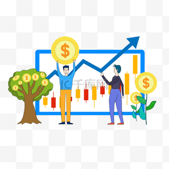 手绘股市走势分析图