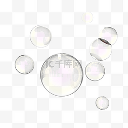 七彩质感图片_3d透明的肥皂泡泡