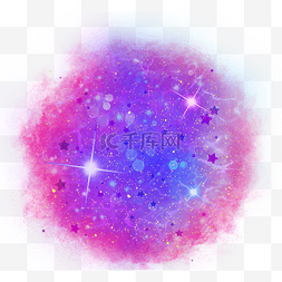 紫色闪耀背景图片_幻想星系星星灯光效果