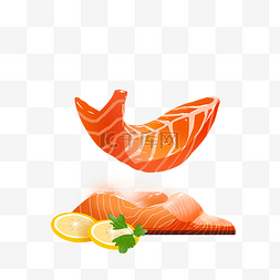 三文鱼和柠檬