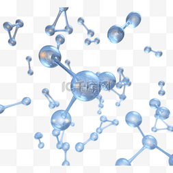 生物学图片_蓝色分子3d元素