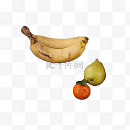两个香蕉和橘子香梨