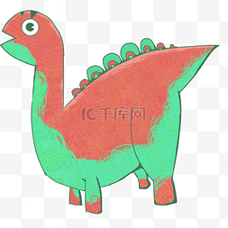 小恐龙红色图片_红绿色小恐龙插图
